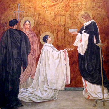 John H. DeRosen: Szent Ágoston megkeresztelése (Falfestmény, Szt. János episzkopális templom, Memphis, USA)