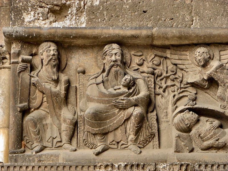 A dúsgazdag és a szegény Lázár (fríz, XI. század, Szt. Péter-apátság, Moissac, Franciaország)