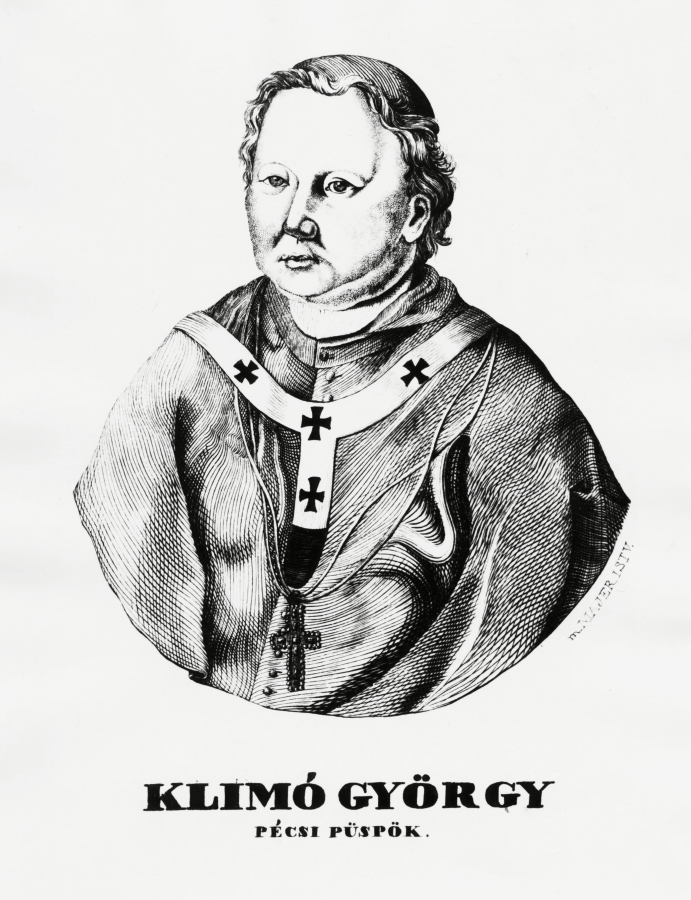 Klimo György metszett arcképe a Csajághy-féle életrajzi írás mellékleteként