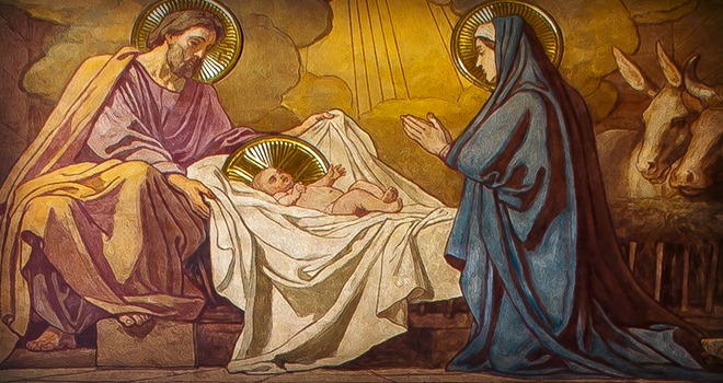 A freskó megtalálható a Pécsi Székesegyház Jézus Szíve kápolnájában. Lotz Károly: Jézus születése