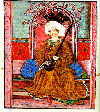 Mária királynő ábrázolása a Thuróczy Krónikában