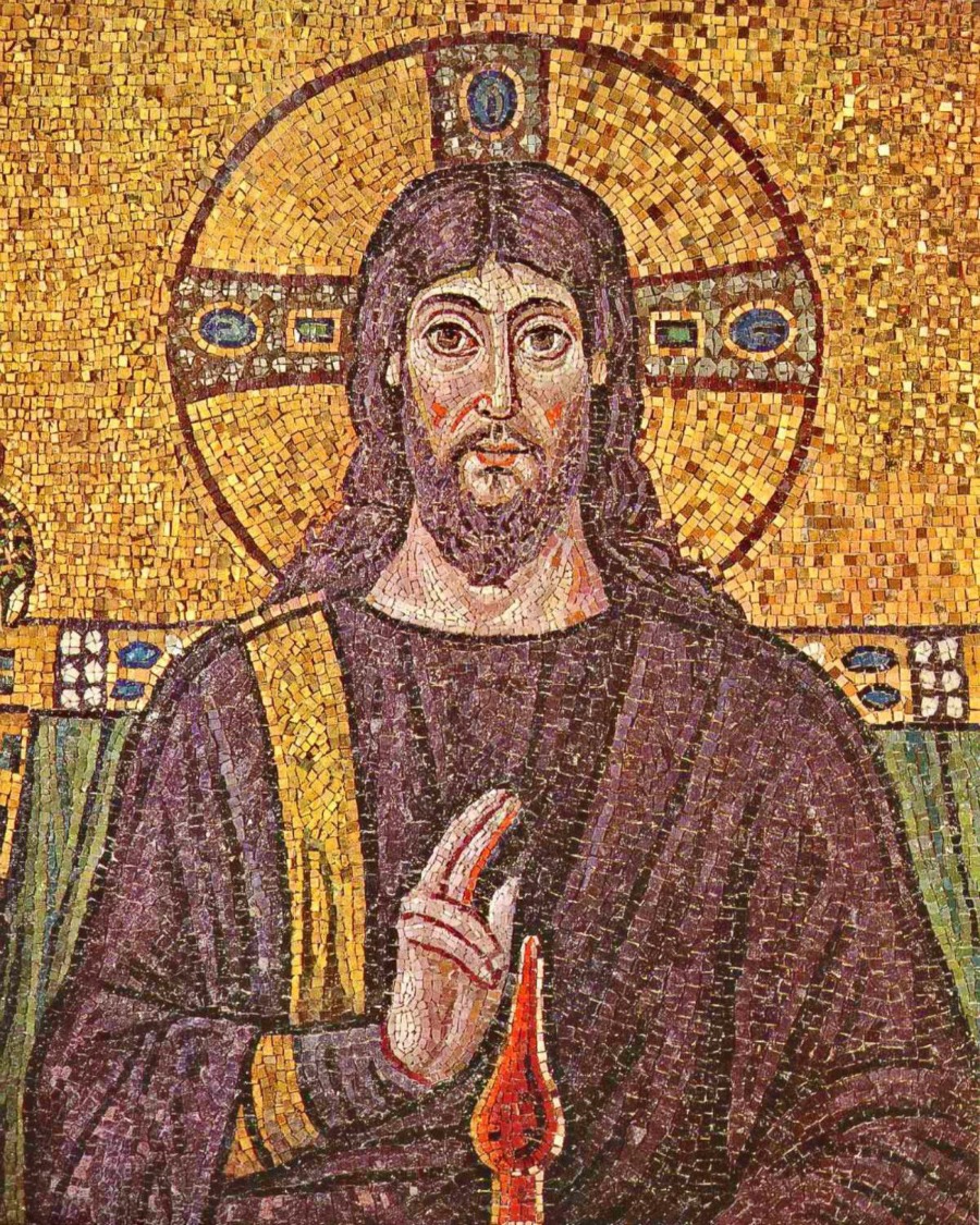 Krisztus (VI. század, mozaik, Sant'Apollinare Nuovo bazilika, Ravenna)