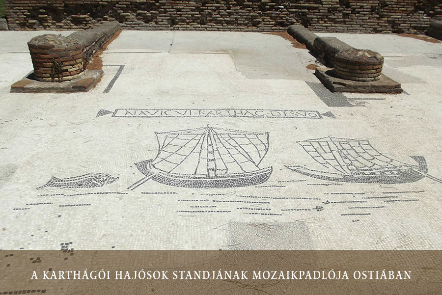 A karthágói hajósok standjának mozaikpadlója Ostiában