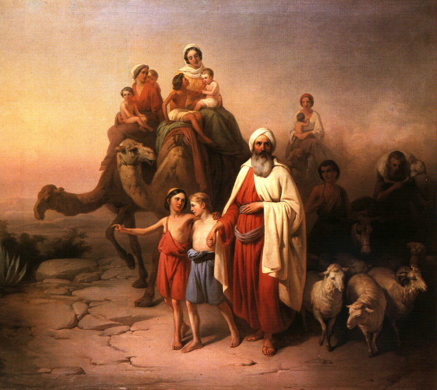 Molnár József: Ábrahám kiköltözése (olaj, 1850, Magyar Nemzeti Galéria)
