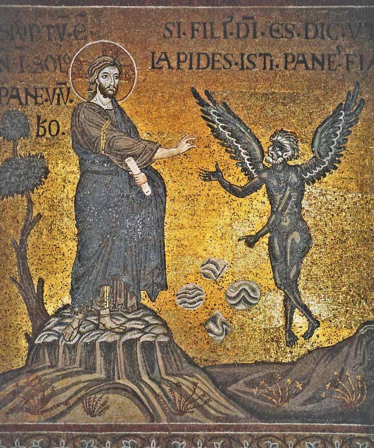 TentazioniGesu mosaico XII XIIIsecolo DuomoMonreale Palermo 01
