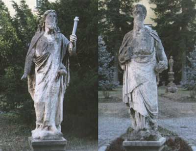 idosebb jakab es pal apostolok szobrai