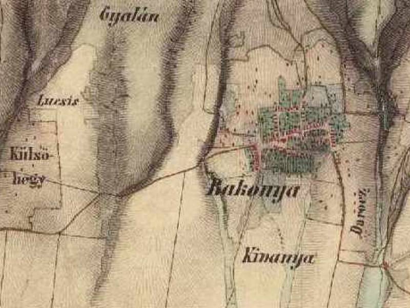 Bakonya katonai felmérés térképe