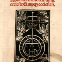 A második Pécsi Misekönyv „címlapja” Joannes Paep kiadói jelvényével (Velence, 1499)