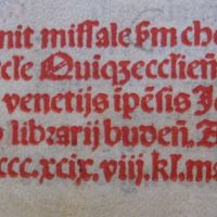 A második Pécsi Misekönyv (Velence, 1499) kolofónja