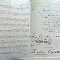 A székesegyházi építési bizottság és Kiss György között megkötött szerződés (1884. szeptember 10.) (Forrás: Pécsi Egyházmegyei Levéltár)